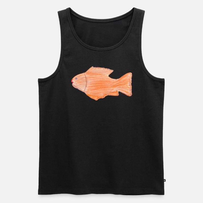 Fisch - Männer Premium Bio Tank Top - Schwarz