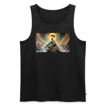 Der Weg nach oben - Männer Premium Bio Tank Top - Schwarz - Vorne - AI Model Male 178 light (178cm)