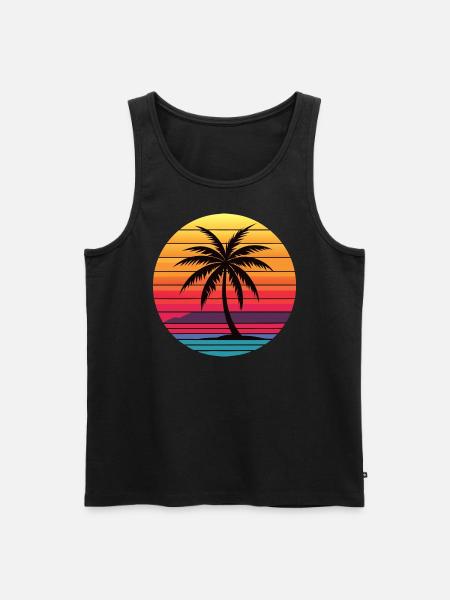 Palm Sunrise - Men's Premium Organic Tank Top - black