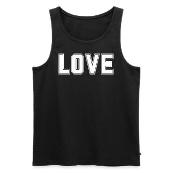LOVE is the most important and strongest thing in the universe - Men's Premium Organic Tank Top - black - Front - Michal (187cm)
