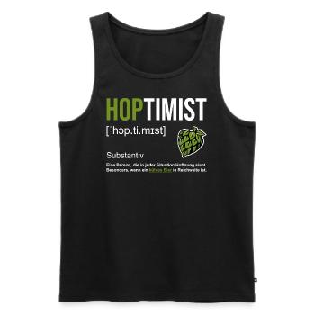 The beer optimist - Men's Premium Organic Tank Top - black - Front - AI Model Male 178 light (178cm)