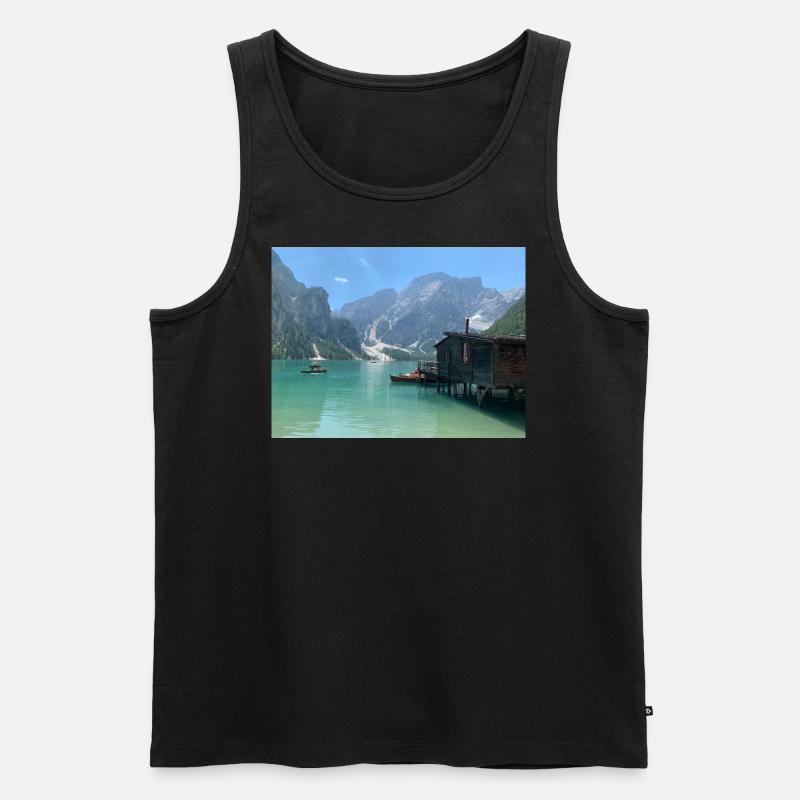 Wunderschönes See Bild - Männer Premium Bio Tank Top - Schwarz