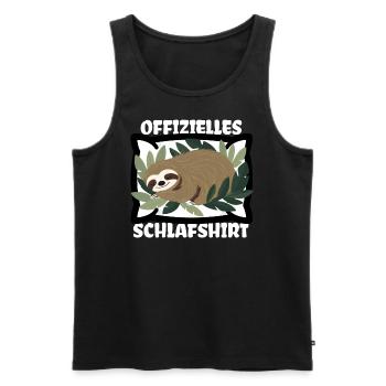 offizielles Schlafshirt Faultier Geschenkidee - Männer Premium Bio Tank Top - Schwarz - Vorne - AI Model Male 178 light (178cm)