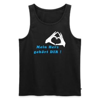 Hände formen ein Herz. Mein Herz gehört DIR ! - Männer Premium Bio Tank Top - Schwarz - Vorne - Michal (187cm)