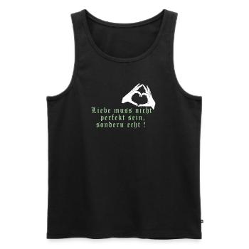 Hände formen ein Herz. Liebe muss echt sein. - Männer Premium Bio Tank Top - Schwarz - Vorne - Michal (187cm)