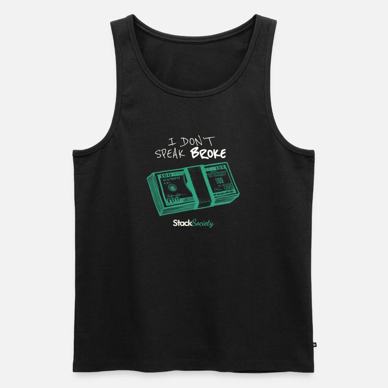 I dont speak BROKE - Männer Premium Bio Tank Top - Schwarz