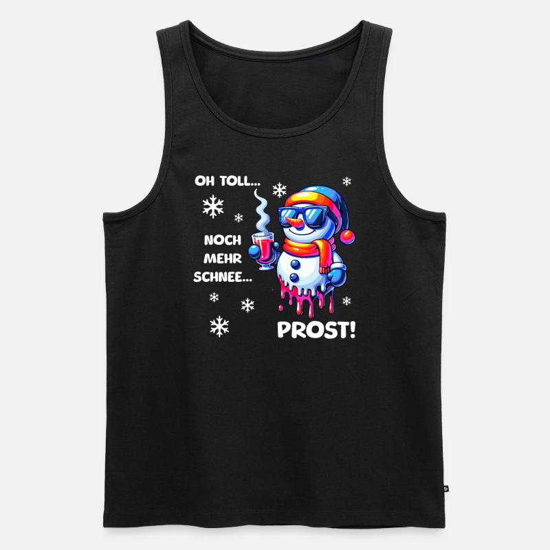 Schneemann-Sarkasmus: Noch mehr Schnee? Prost! - Männer Premium Bio Tank Top - Schwarz