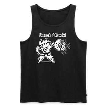 Karate-Katze, die einen Keks schlägt - Snack Attack Design - Männer Premium Bio Tank Top - Schwarz - Vorne - AI Model Male 178 light (178cm)