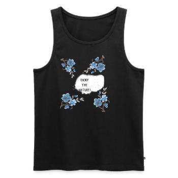 GENIESSEN SIE DIE NATUR! - Männer Premium Bio Tank Top - Schwarz - Vorne - AI Model Male 178 light (178cm)