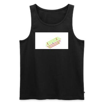 Gerade Linien - Männer Premium Bio Tank Top - Schwarz - Vorne - AI Model Male 178 light (178cm)