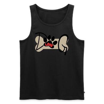 DOG LOVE - Männer Premium Bio Tank Top - Schwarz - Vorne - Michal (187cm)