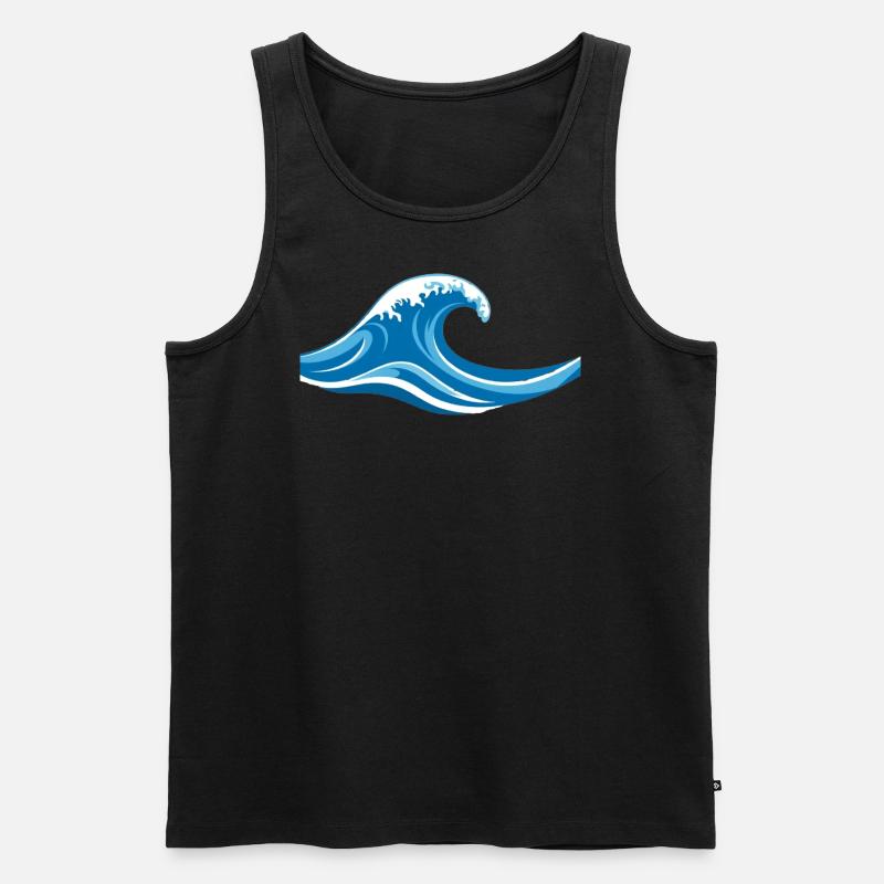 Wave Design - Männer Premium Bio Tank Top - Schwarz