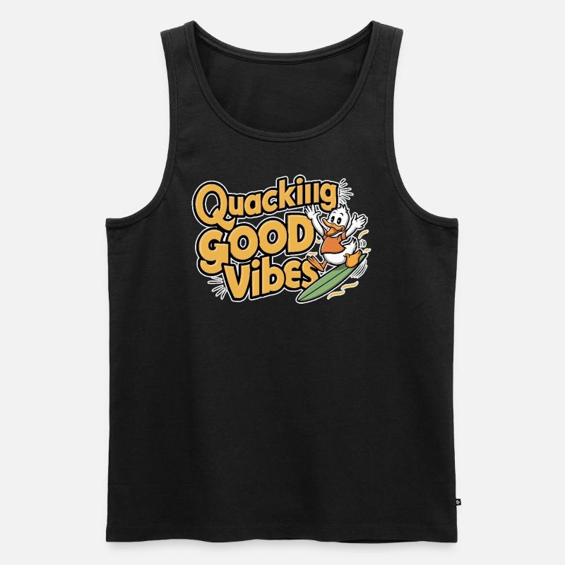 Quacking Good Vbes - Männer Premium Bio Tank Top - Schwarz
