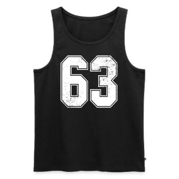 Mücke 63, Retro 1963, Football Shirt - Männer Premium Bio Tank Top - Schwarz - Vorne - Michal (187cm)