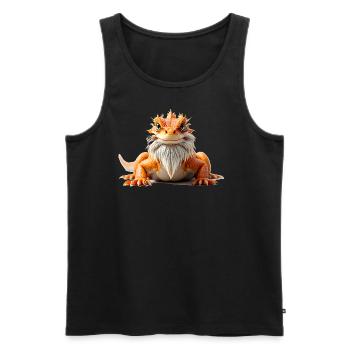 Bearded dragon orange white beard reptiles animal - Männer Premium Bio Tank Top - Schwarz - Vorne - Michal (187cm)