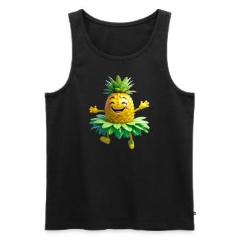 Ananas - Männer Premium Bio Tank Top - Schwarz - Vorne - Michal (187cm)