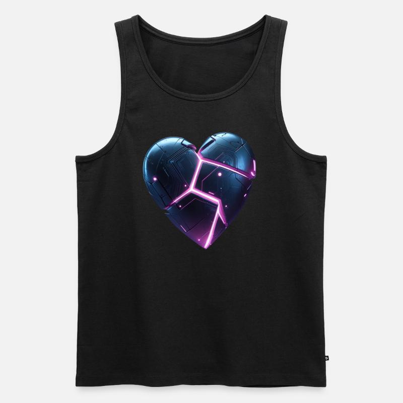 Herz - Männer Premium Bio Tank Top - Schwarz