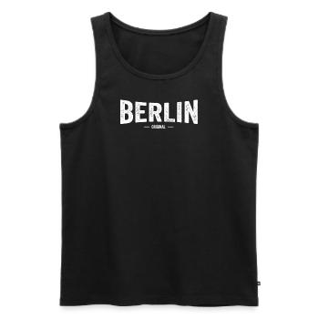 BERLIN Original - Männer Premium Bio Tank Top - Schwarz - Vorne - Michal (187cm)