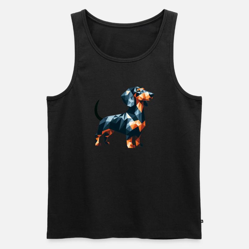 Polygon Hund Dackel Liebe - Männer Premium Bio Tank Top - Schwarz