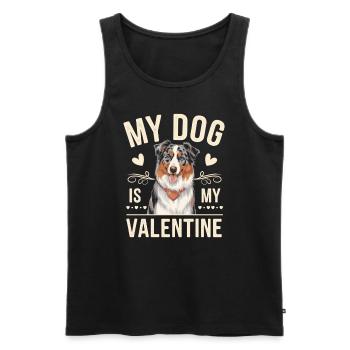 My Dog Is My Valentine | Australian Shepherd Fan - Men's Premium Organic Tank Top - black - Front - Michal (187cm)
