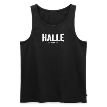 Halle Original - Männer Premium Bio Tank Top - Schwarz - Vorne - Michal (187cm)