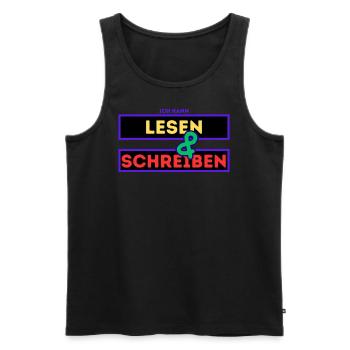 Lesen und schreiben - Männer Premium Bio Tank Top - Schwarz - Vorne - AI Model Male 178 light (178cm)