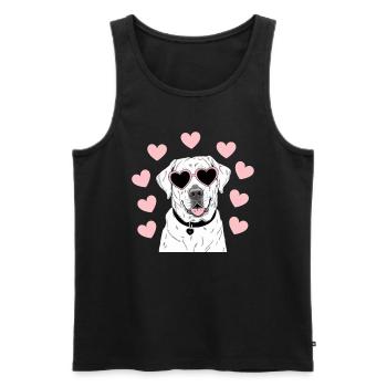 Cute Labrador with Hearts |Dog lover - Men's Premium Organic Tank Top - black - Front - AI Model Male 178 light (178cm)