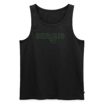 Servus - Bayern - Gruß - Männer Premium Bio Tank Top - Schwarz - Vorne - AI Model Male 178 light (178cm)