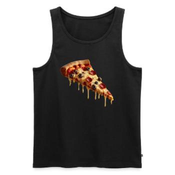 pizza - Männer Premium Bio Tank Top - Schwarz - Vorne - Michal (187cm)