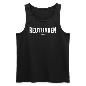 Reutlingen Original - Männer Premium Bio Tank Top - Schwarz - Vorne - Michal (187cm)