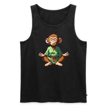 Affe - Männer Premium Bio Tank Top - Schwarz - Vorne - Michal (187cm)