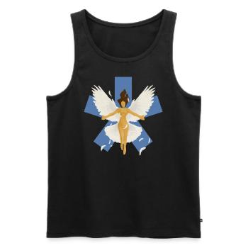 Heiliger Engel - Männer Premium Bio Tank Top - Schwarz - Vorne - AI Model Male 178 light (178cm)