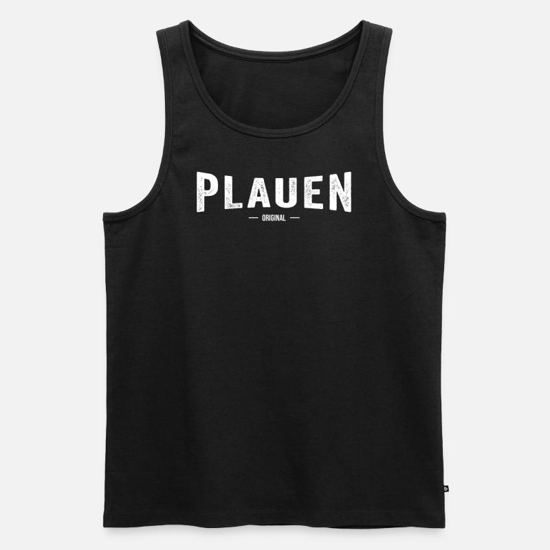 Plauen Original - Männer Premium Bio Tank Top - Schwarz