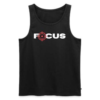 Focus - Männer Premium Bio Tank Top - Schwarz - Vorne - Michal (187cm)