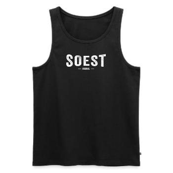 Soest Original - Männer Premium Bio Tank Top - Schwarz - Vorne - Michal (187cm)