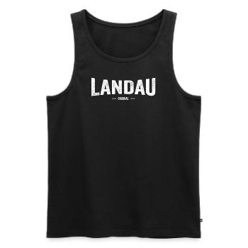 Landau Original - Männer Premium Bio Tank Top - Schwarz - Vorne - Michal (187cm)