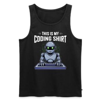Coding Roboter | Programmierer Entwickler Geschenk - Männer Premium Bio Tank Top - Schwarz - Vorne - AI Model Male 178 light (178cm)
