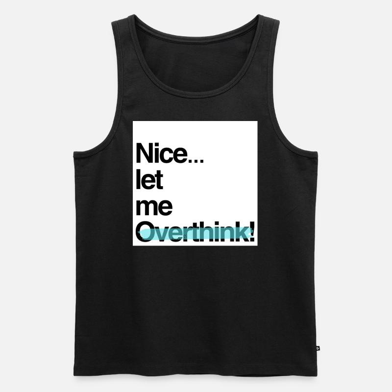 Overthink blue - Männer Premium Bio Tank Top - Schwarz