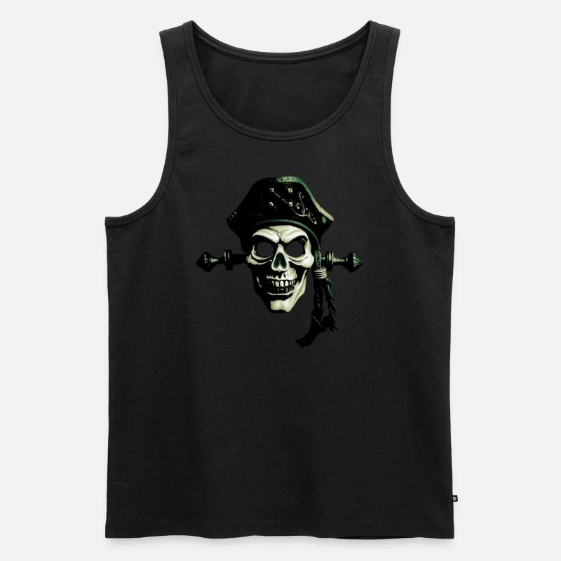 Pirat Ghost - Männer Premium Bio Tank Top - Schwarz