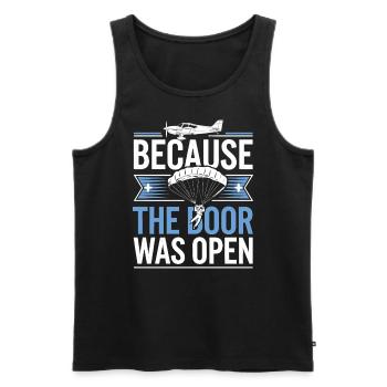 Because the door was open | Fallschirmspringen - Männer Premium Bio Tank Top - Schwarz - Vorne - AI Model Male 178 light (178cm)