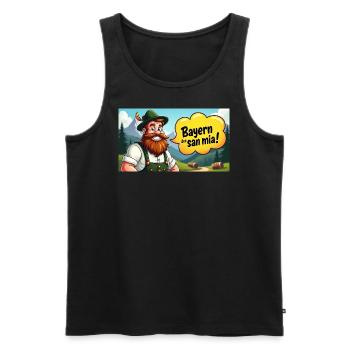 Bayern des san mia! - Männer Premium Bio Tank Top - Schwarz - Vorne - Michal (187cm)