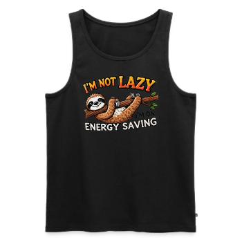 Power Saving Mode Enabled - Sloth Edition - Men's Premium Organic Tank Top - black - Front - Michal (187cm)