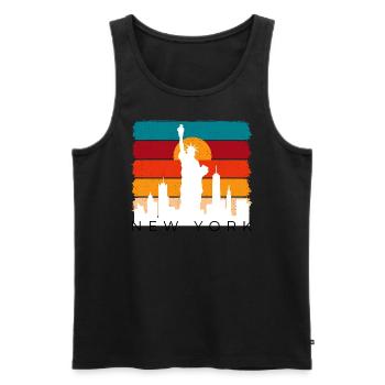 Rétro New York Skyline - T-shirt vintage de New York - Débardeur bio Premium Homme - noir - Devant - Michal (187cm)