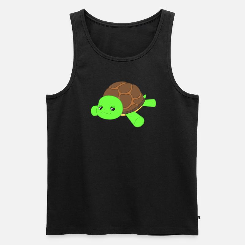 Müde Schildkröte - Männer Premium Bio Tank Top - Schwarz