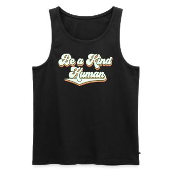 Be a kind human - Männer Premium Bio Tank Top - Schwarz - Vorne - AI Model Male 178 light (178cm)