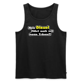 Mein Diesel fährt auch mit euren Tränen - Männer Premium Bio Tank Top - Schwarz - Vorne - AI Model Male 178 light (178cm)