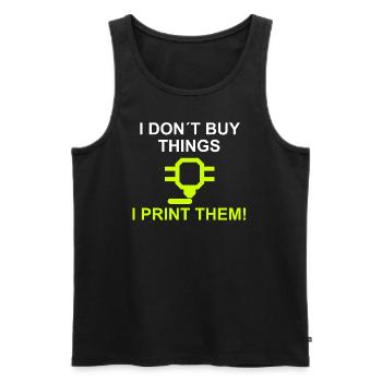 i dont buy things i print them - Männer Premium Bio Tank Top - Schwarz - Vorne - AI Model Male 178 light (178cm)