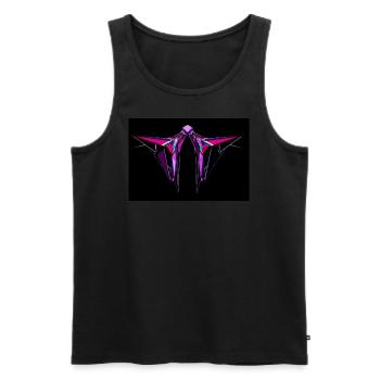 Cyber tribal color artwork - Männer Premium Bio Tank Top - Schwarz - Vorne - AI Model Male 178 light (178cm)