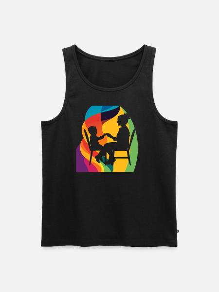 Kindermädchen Kindergeschichte Elternzeit - Männer Premium Bio Tank Top - Schwarz
