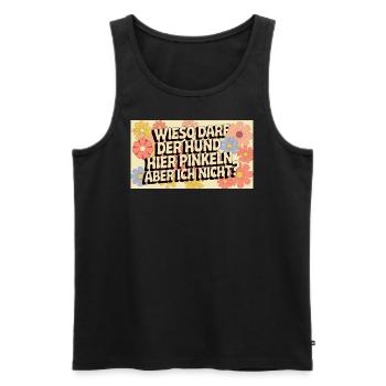 Wieso darf der Hund hier pinkeln aber ich nicht? - Männer Premium Bio Tank Top - Schwarz - Vorne - AI Model Male 178 light (178cm)